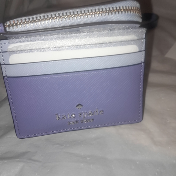 New Kate Spade Lucy Small L Zip Wristlet & Matching Madison Card Case & Earring - Picture 11 of 15